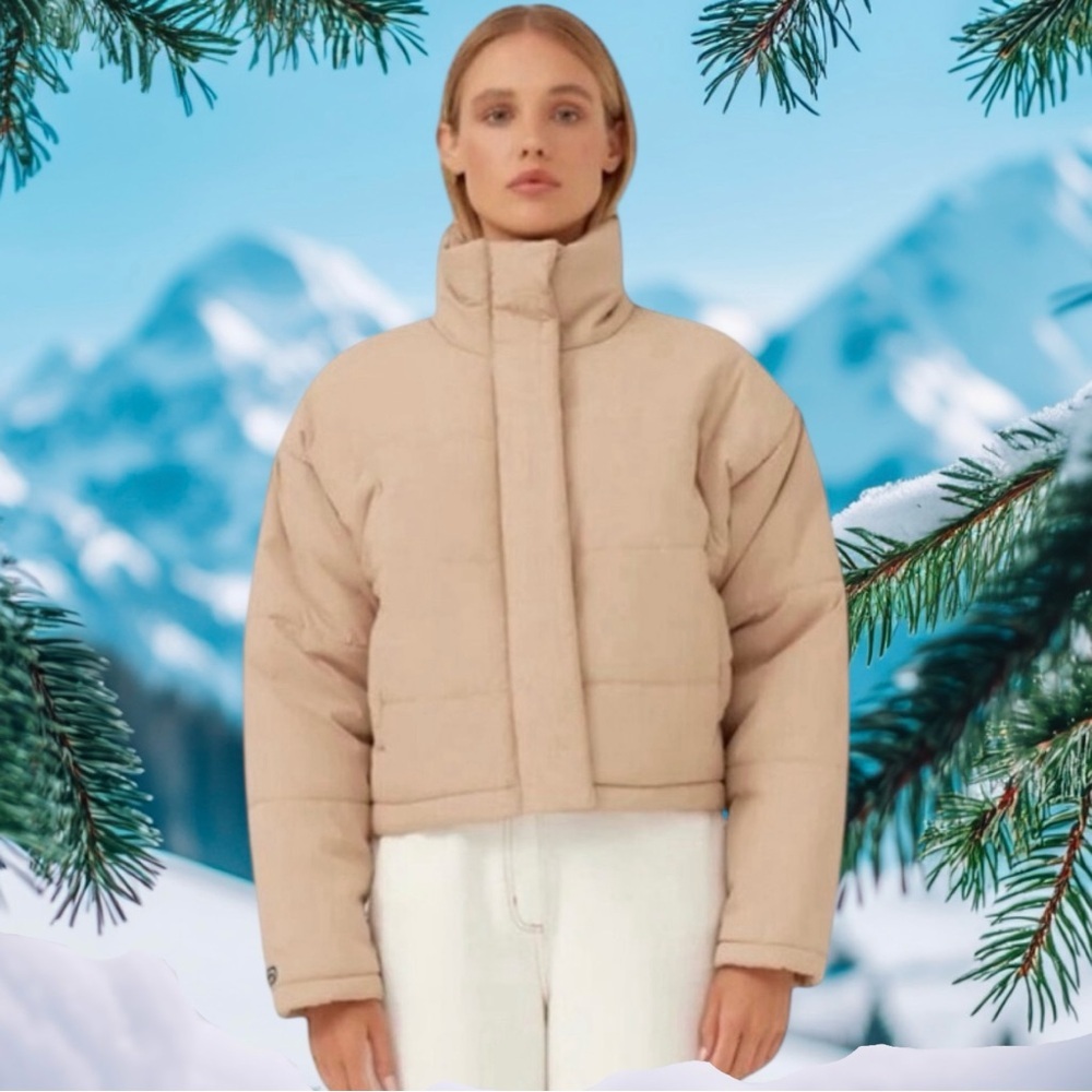 🌻THE FIFTH LABEL Tan Remake Cropped Puffer Jacket US SIZE 6